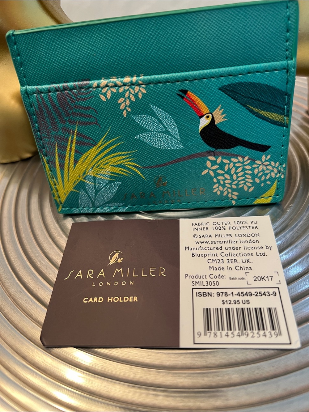 Sara Miller London NWT Teal Toucan Card Holder